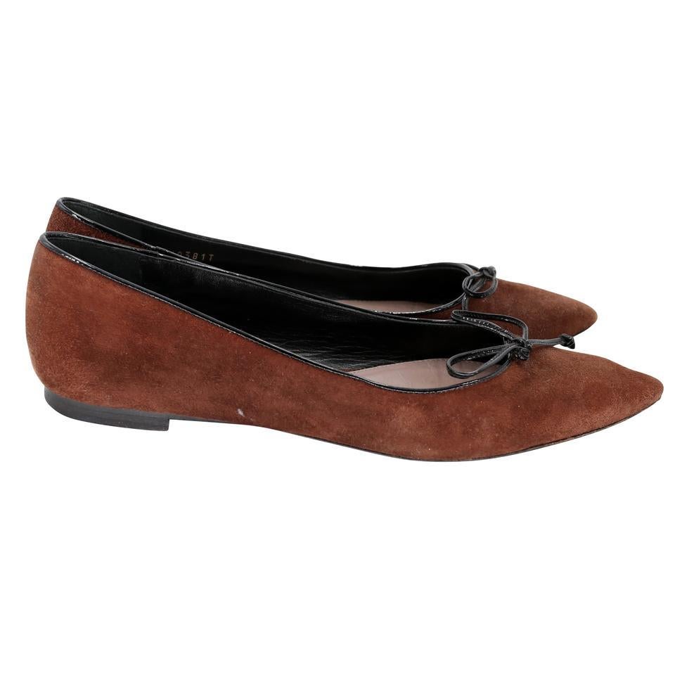 Women's Tom Ford Cognac Calf Hair 37 Ballerina Pointy Toes Flats TF-S06013P-0008