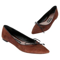 Tom Ford Cognac Calf Hair 37 Ballerina Pointy Toes Flats TF-S06013P-0008