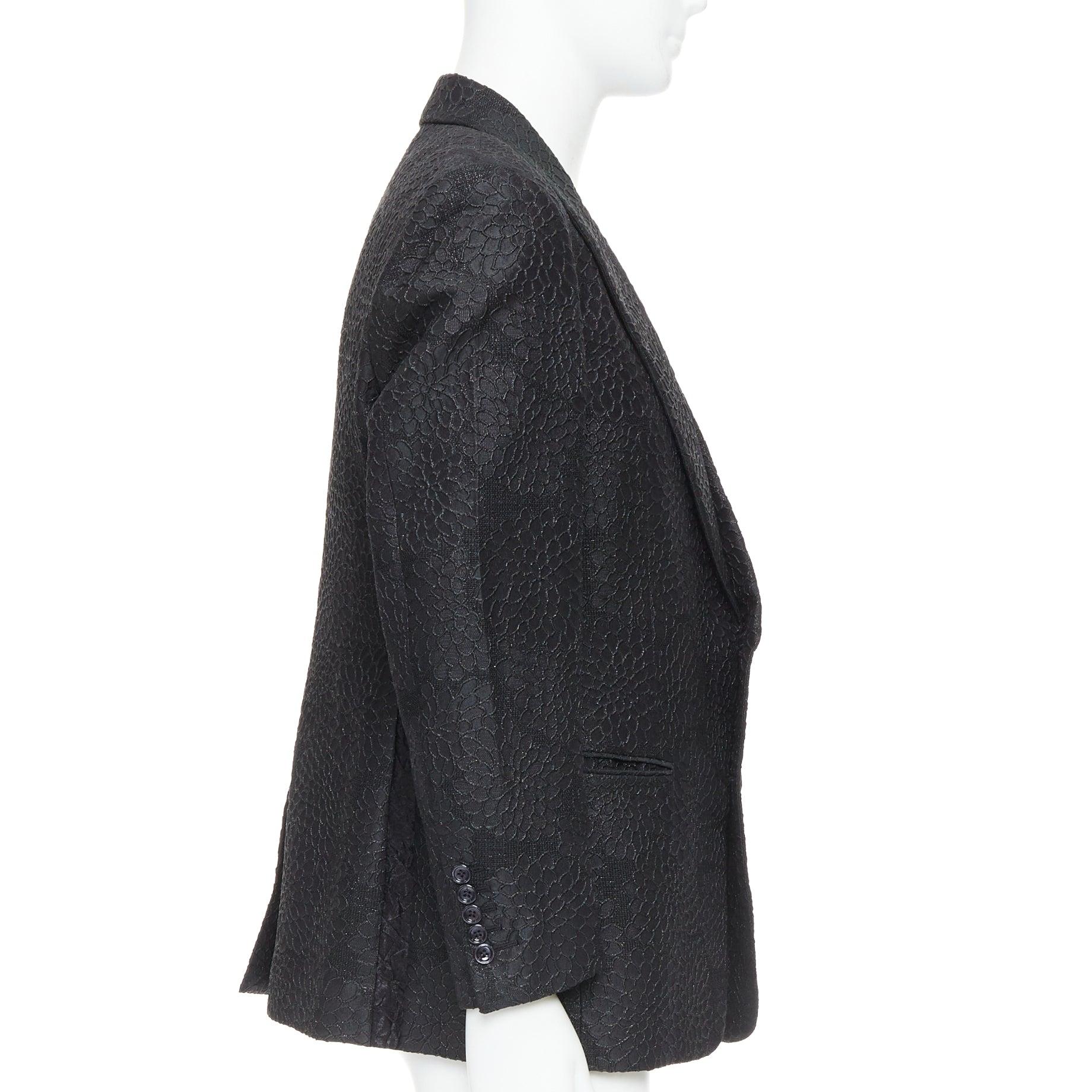 TOM FORD Cooper blazer de esmoquin con solapa de pico en brocado 3D floral negro IT52 XL en Excelente estado para la venta en Hong Kong, NT