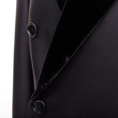 TOM FORD Cooper black wool velvet lapel double breasted tuxedo blazer IT54 XXL