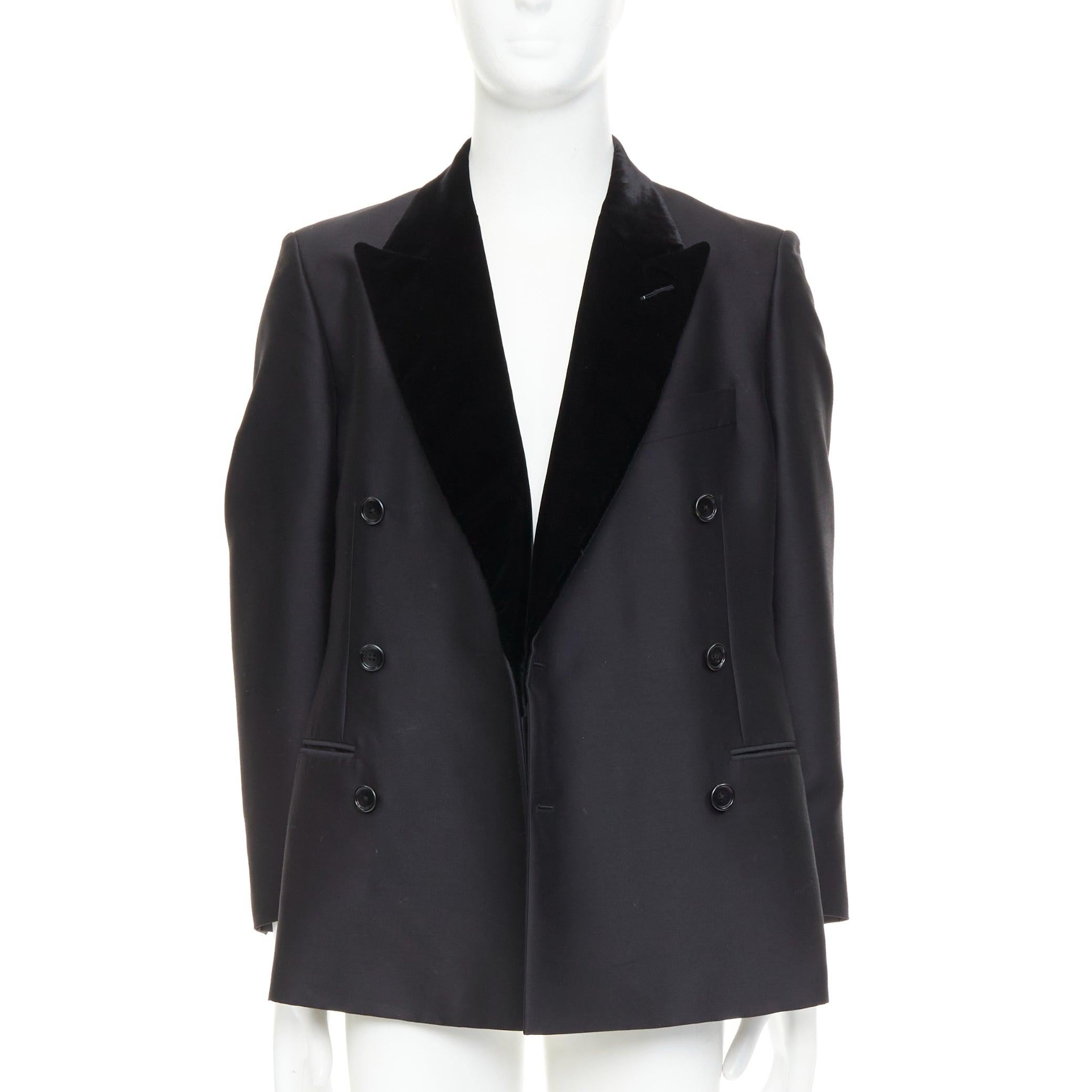 TOM FORD Cooper schwarzer Wollsamt mit Revers, doppelreihig, Smoking-Blazer IT54 XXL (Schwarz) im Angebot