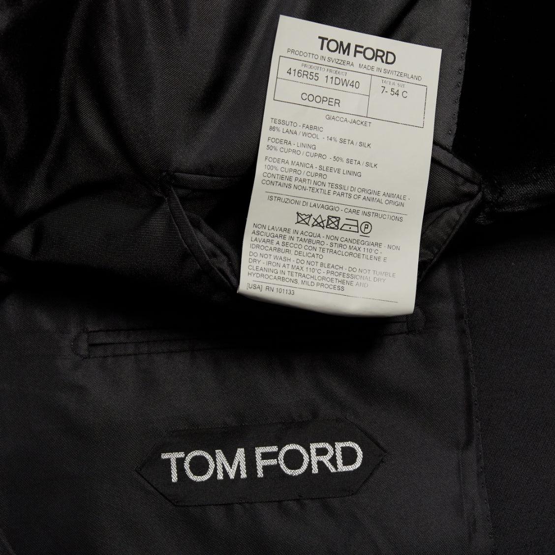 TOM FORD Cooper schwarzer Wollsamt mit Revers, doppelreihig, Smoking-Blazer IT54 XXL im Angebot 4