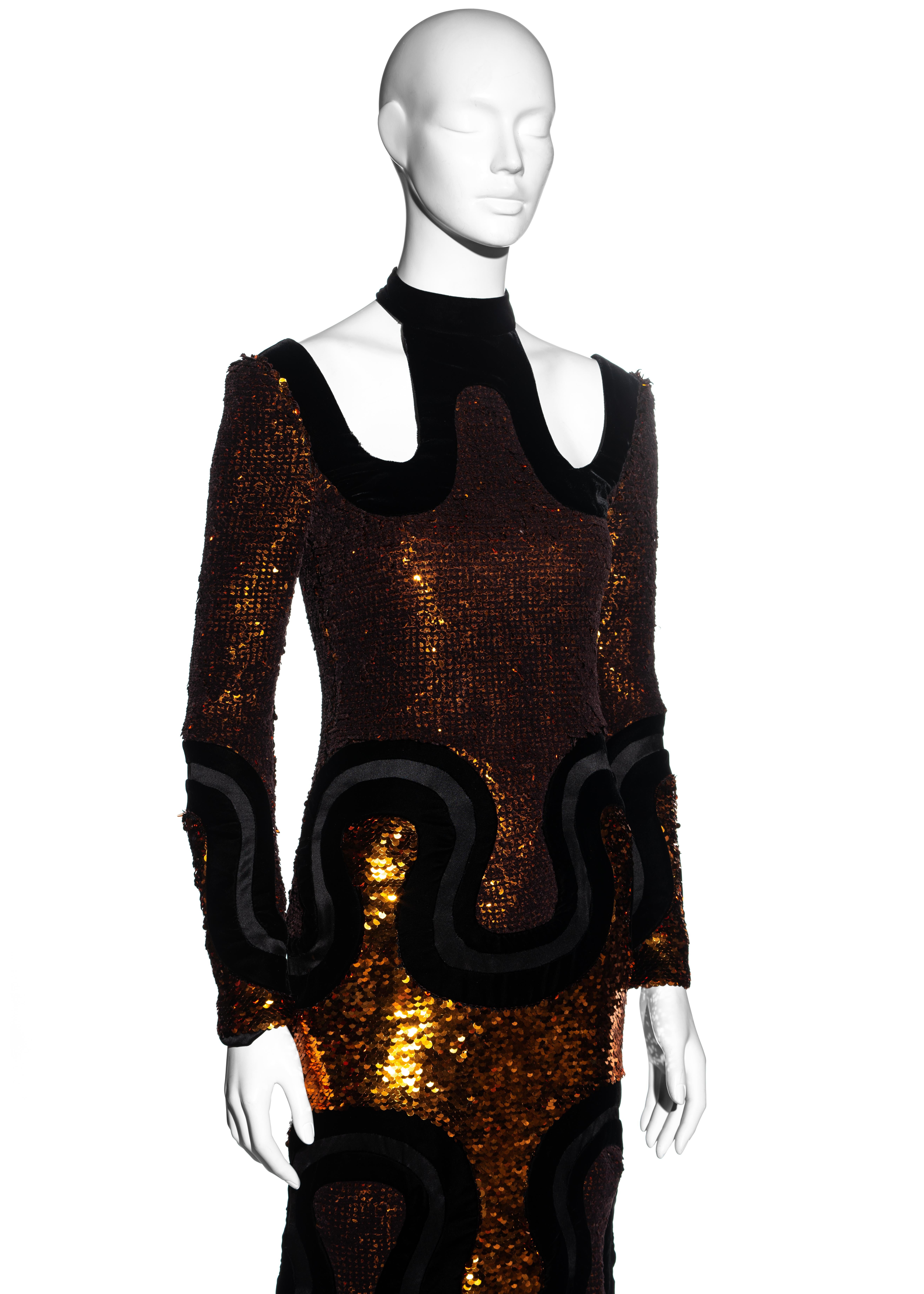 copper sequin dress