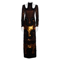 Tom Ford: maxi abito da sera in paillettes e velluto, fw 2015