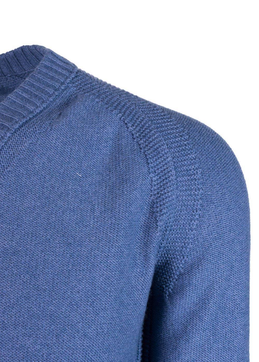 Blue Tom Ford Cotton Blend Knitted V Neck Raglan Sweater For Sale