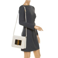 Tom Ford Cream Leather Large Natalia Shoulder Bag