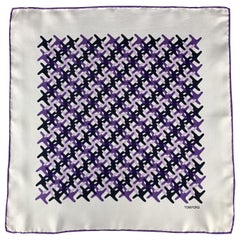 TOM FORD Cream & Purple Print Silk Pocket Square