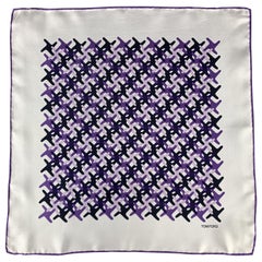 TOM FORD Cream 
Purple Print Silk Pocket Square