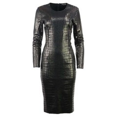 Tom Ford Croc Effect Lacquered Jersey Dress IT 44 UK 12