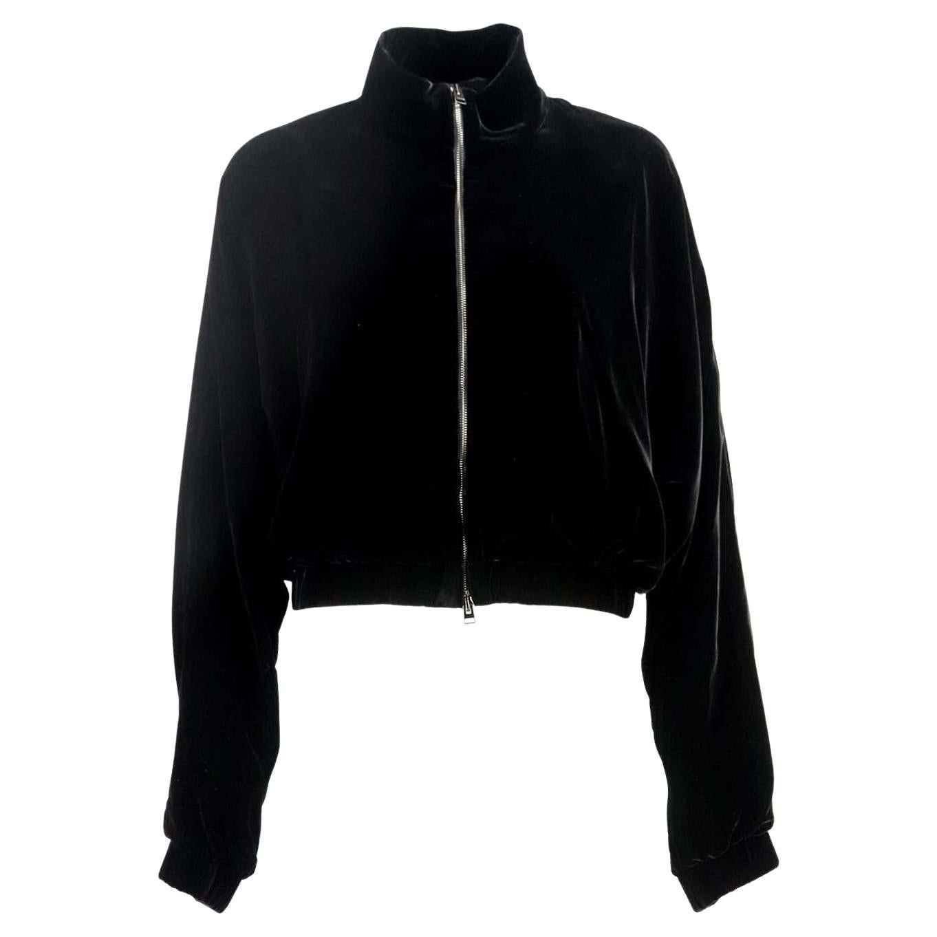 Tom Ford Cropped Velvet Bomber Jacket IT 48 UK 16