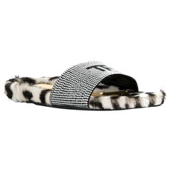 Tom Ford Crystal-Embellished Fur Slides 