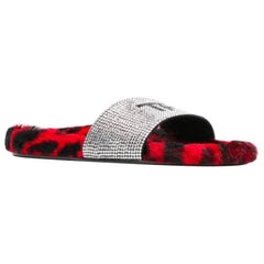 Tom Ford Crystal-Embellished Fur Slides