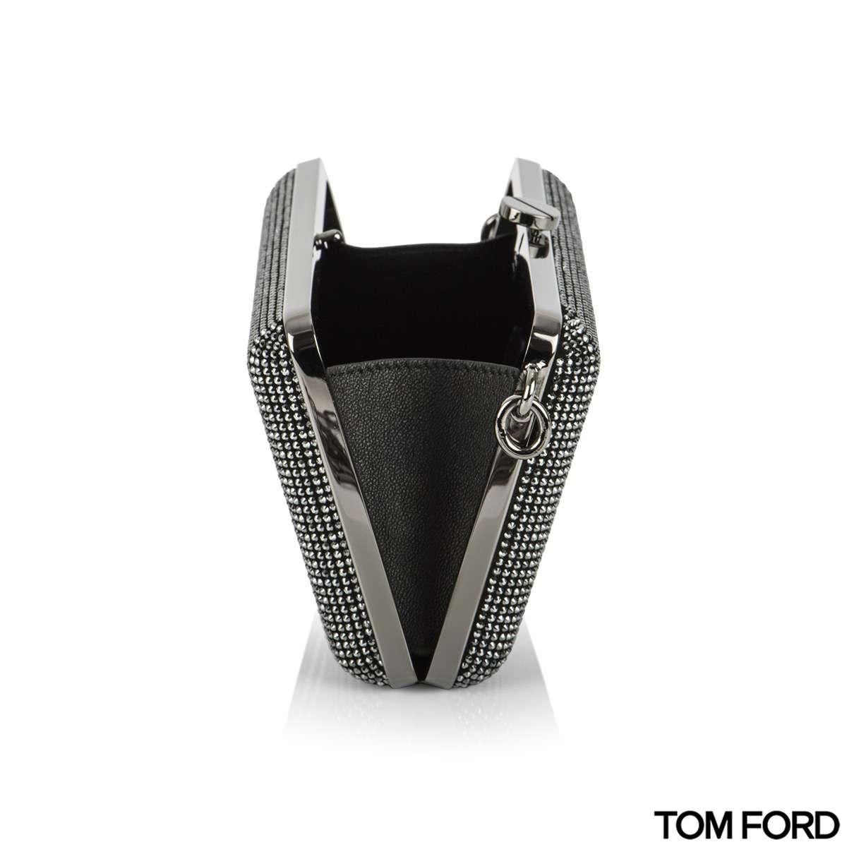 Black Tom Ford Crystal-Embellished Mini Clutch Bag For Sale