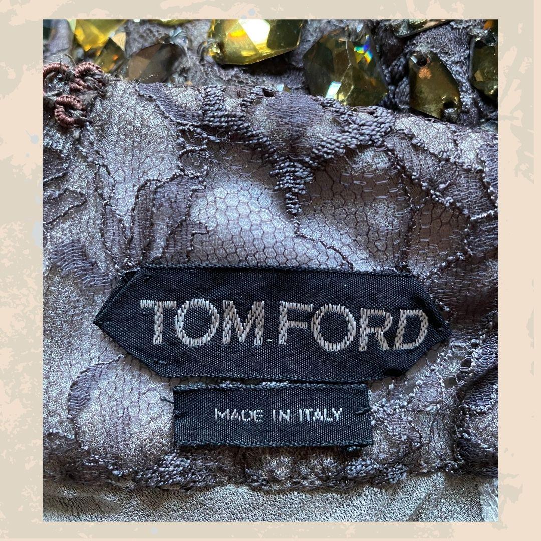 Tom Ford Crystal verziertes Statement-Kleid F/W 2011 Größe 38IT Damen im Angebot
