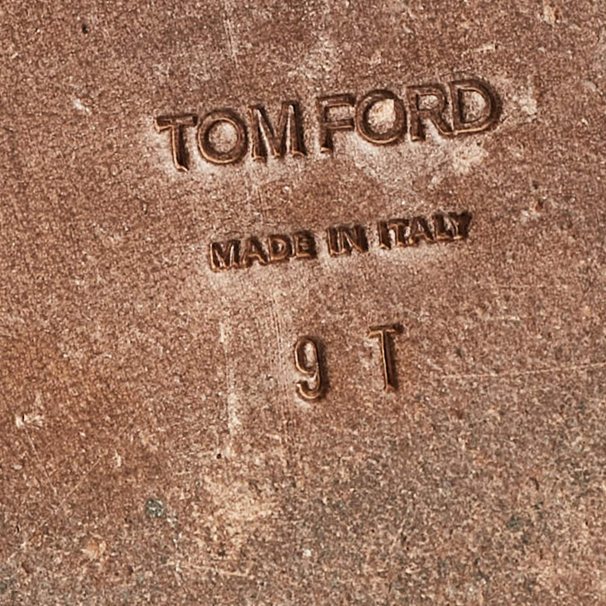 Tom Ford Sandales plates en cuir brun foncé Taille 43 2