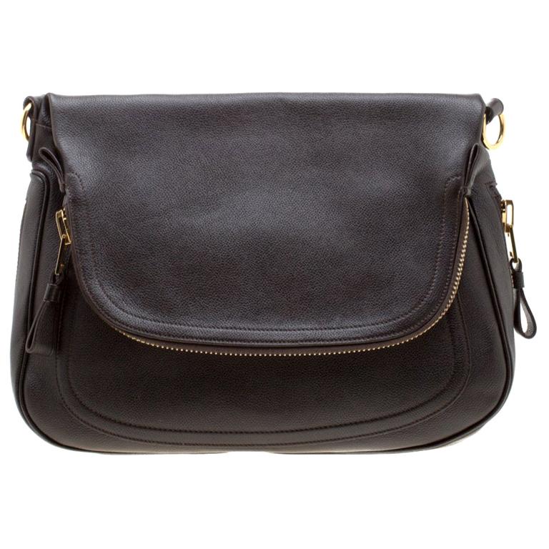 Tom Ford Dark Brown Leather Jennifer Shoulder Bag For Sale at 1stDibs