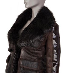 TOM FORD dark brown  SHEARLING & FUR LEATHER Jacket XS