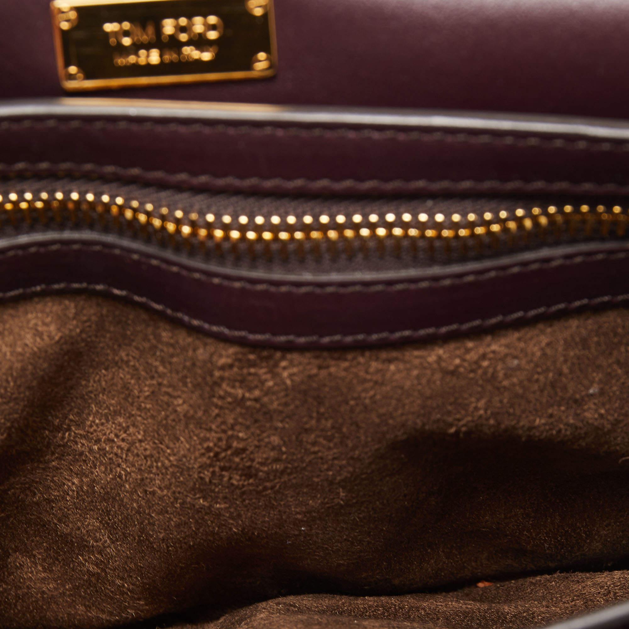 Tom Ford Dark Burgundy Watersnake Leather Small Natalia Shoulder Bag 2