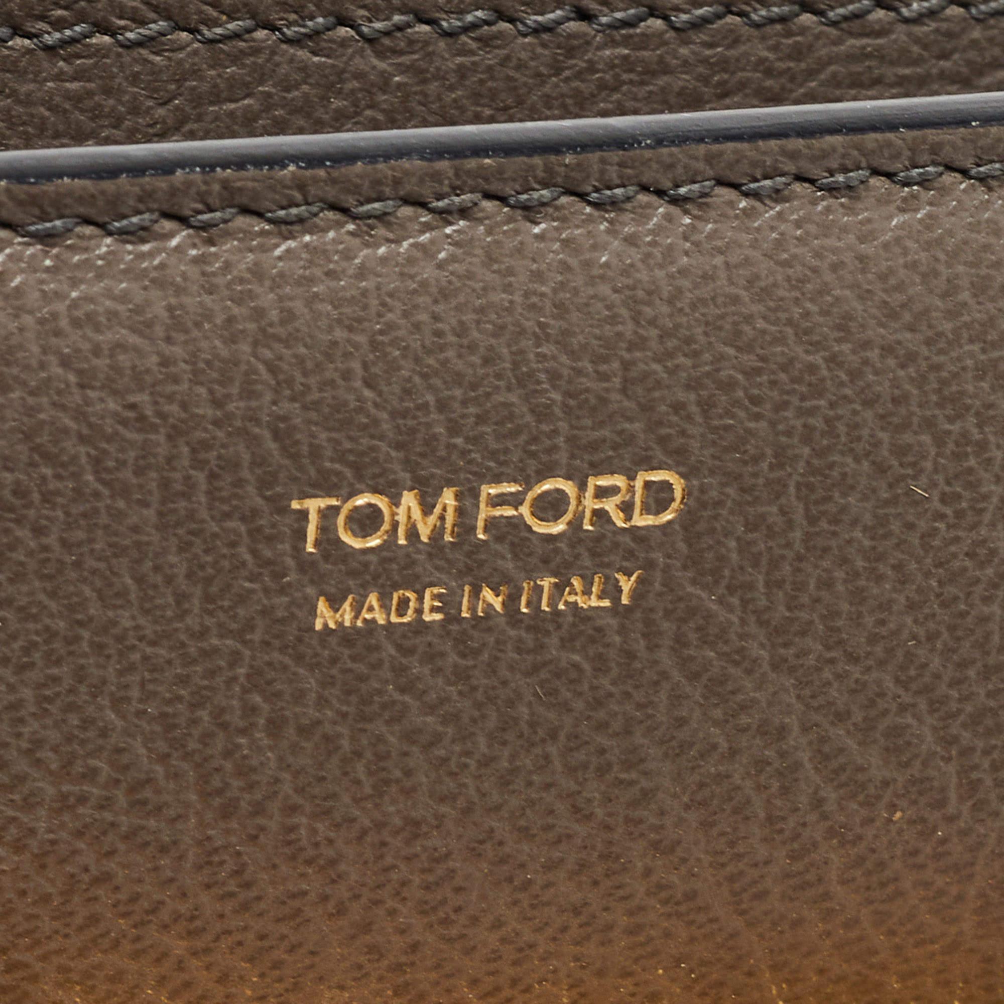 Tom Ford Dark Grey Leather Small Natalia Crossbody Bag 12