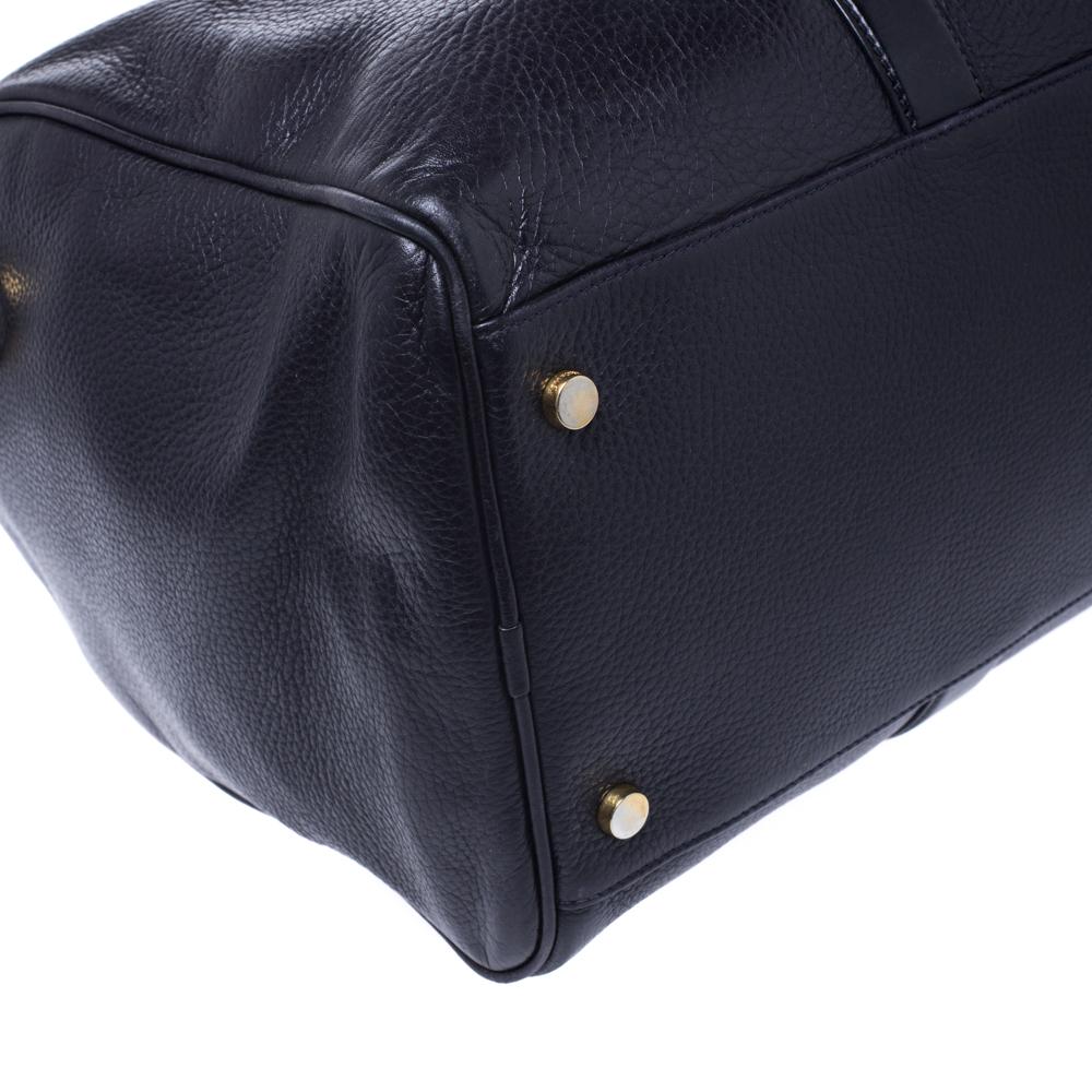 Tom Ford Dark Plum Leather Buckley Duffle Bag In Good Condition In Dubai, Al Qouz 2