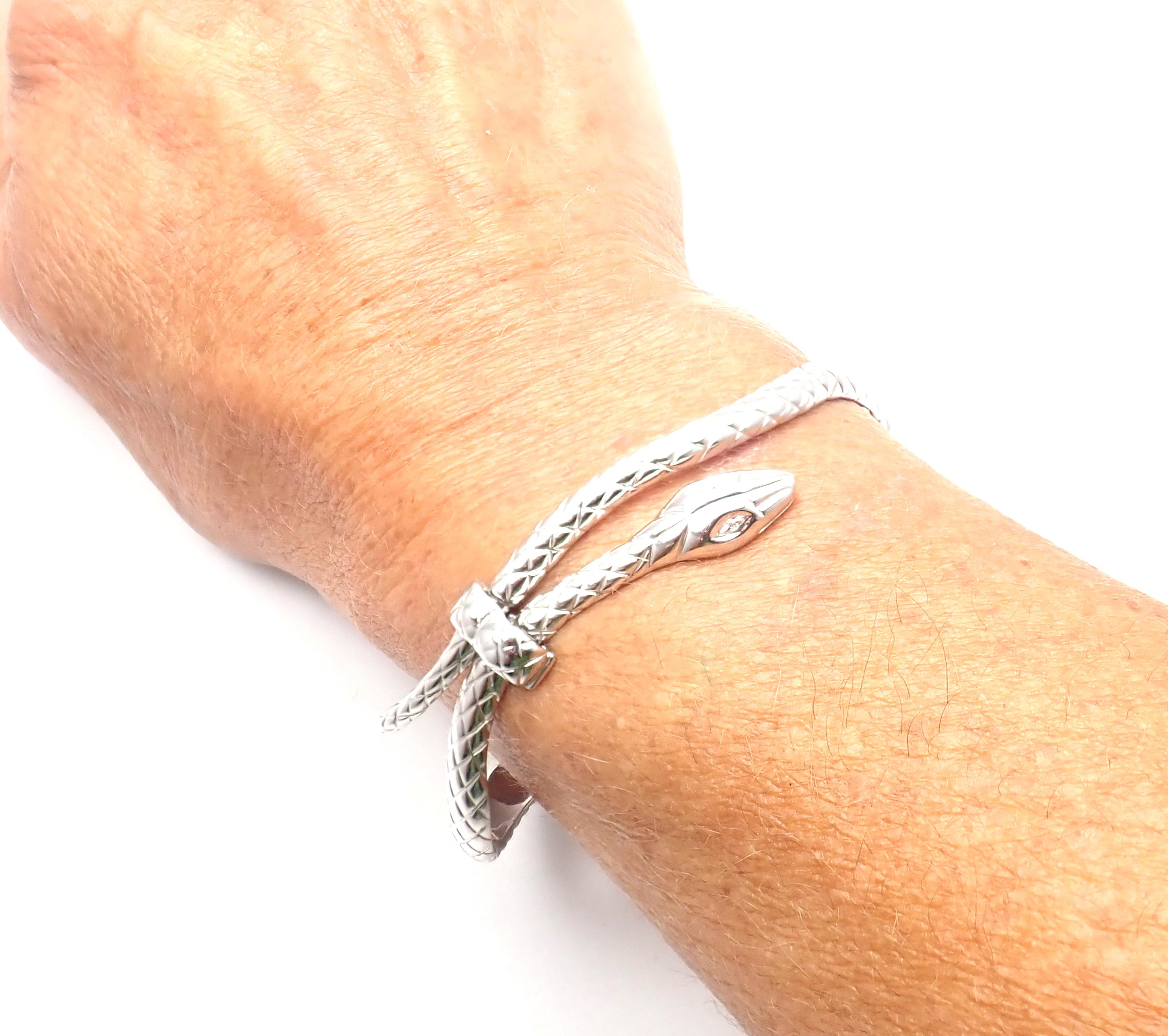 Tom Ford Bracciale con diamante e serpente in oro bianco in vendita 5