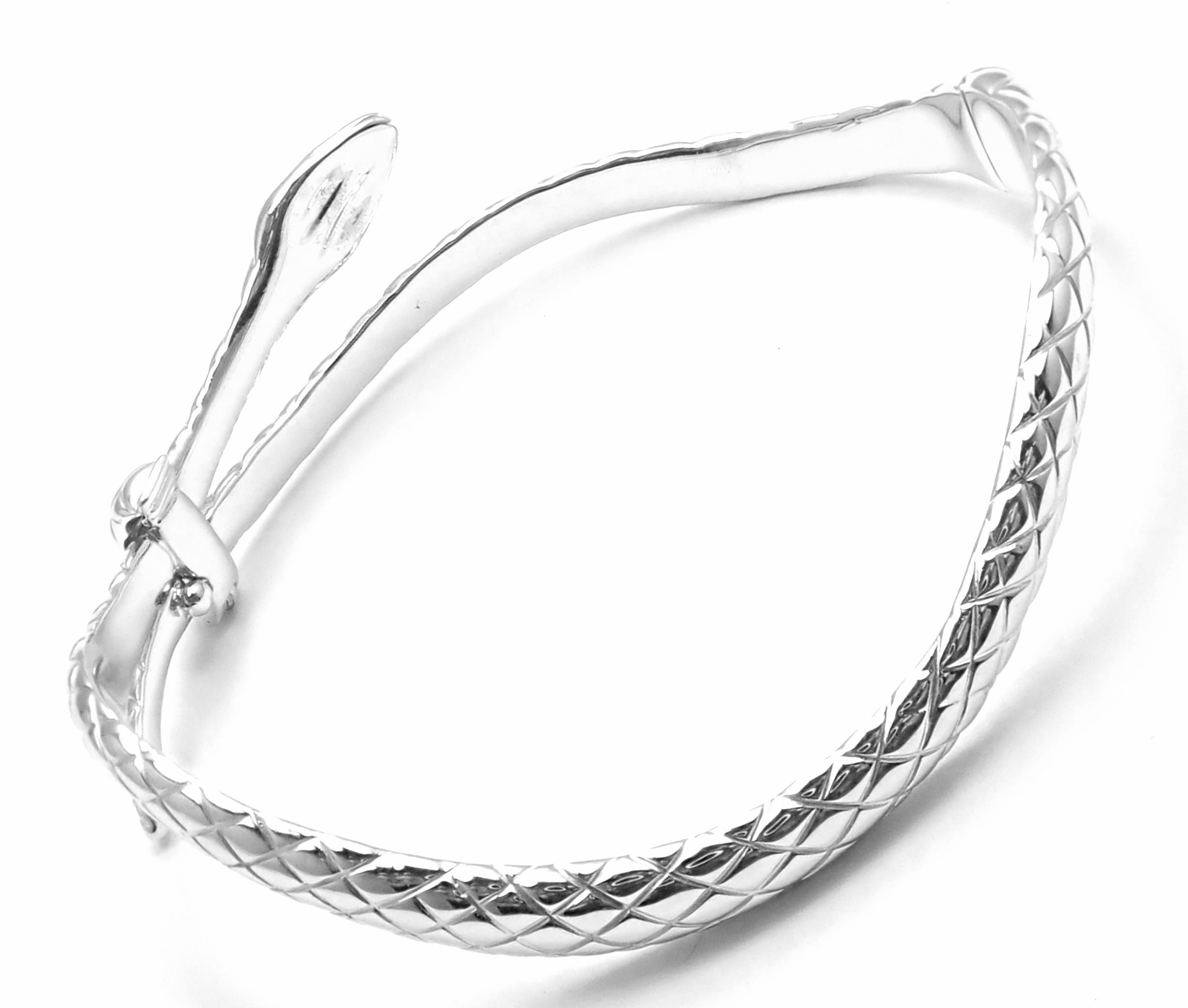 da uomo o donna Tom Ford Bracciale con diamante e serpente in oro bianco in vendita
