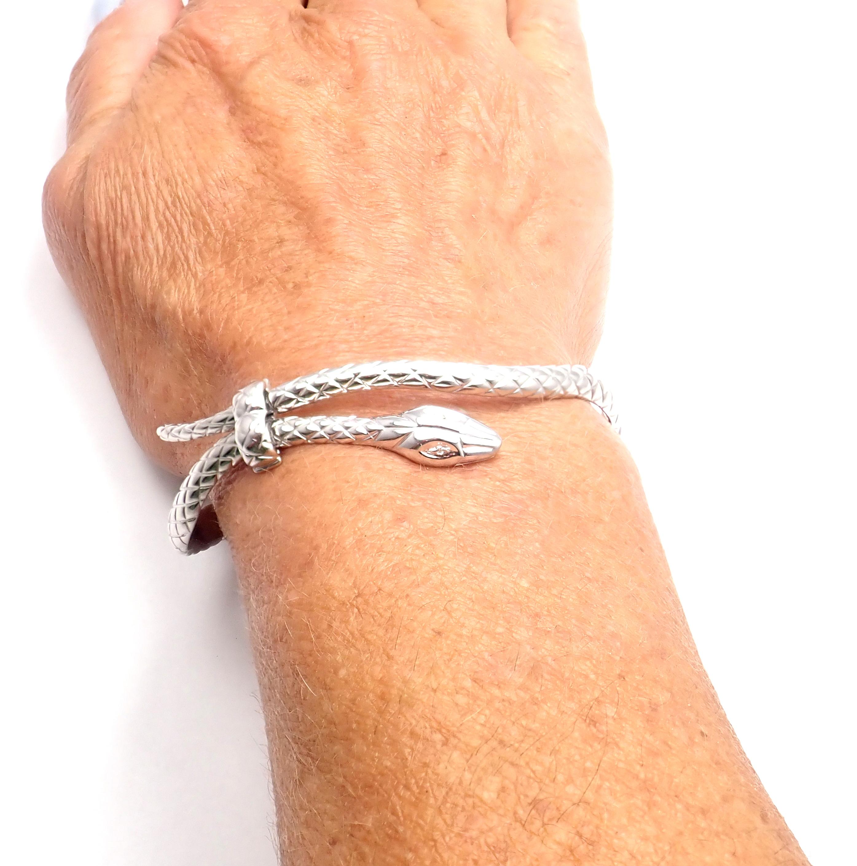 Tom Ford Bracciale con diamante e serpente in oro bianco in vendita 3