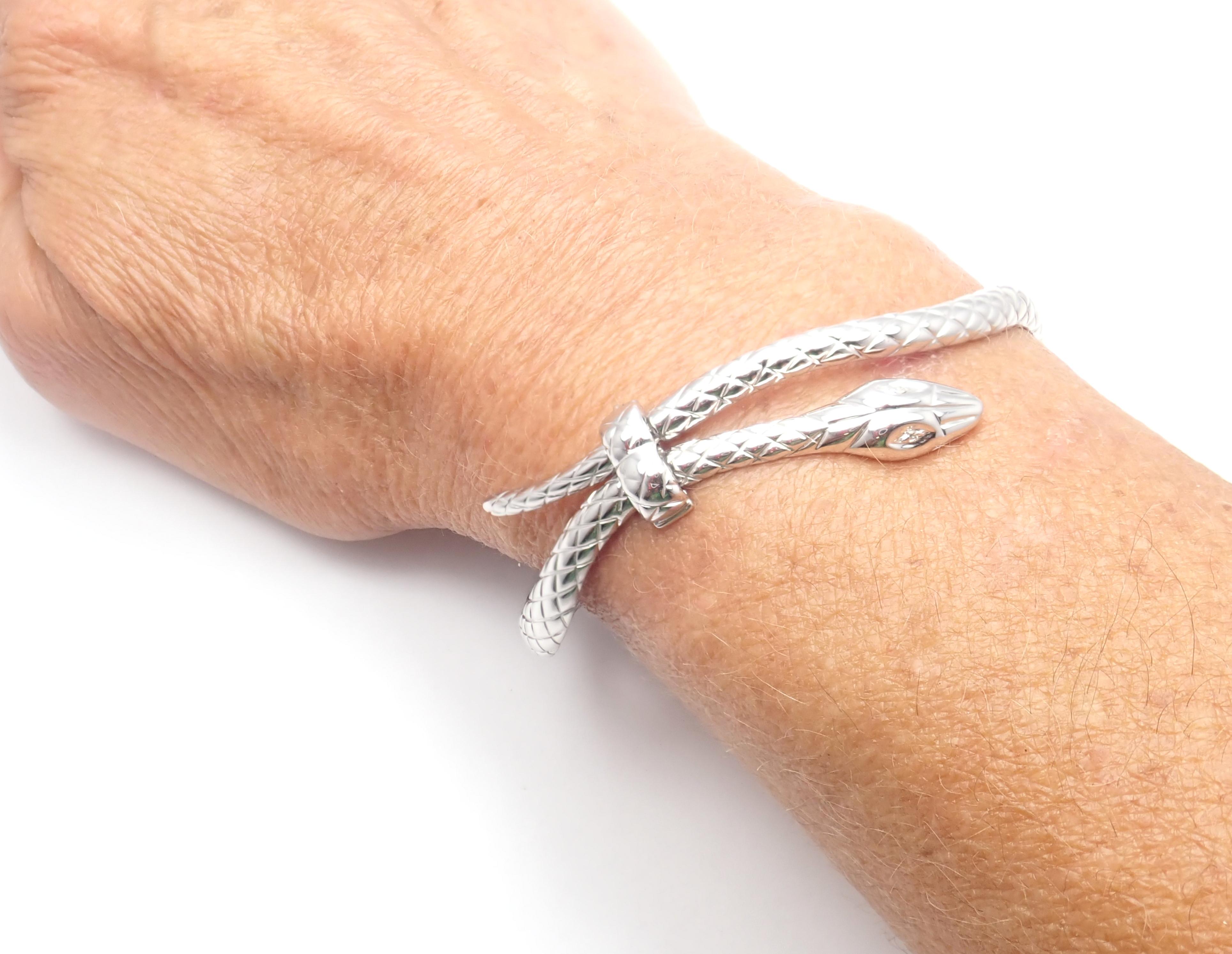 Tom Ford Bracciale con diamante e serpente in oro bianco in vendita 4