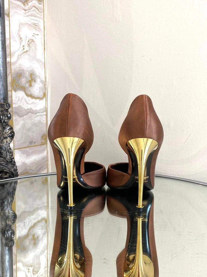 Tom Ford D'Orsay Satin Heels In Excellent Condition For Sale In London, GB