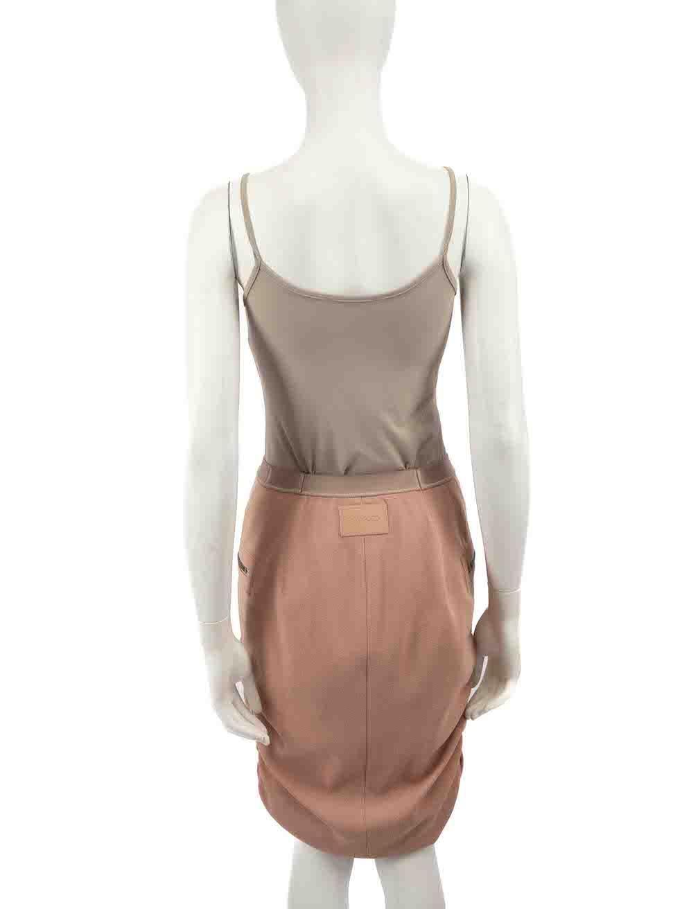 Tom Ford Dusty Pink Logo Embroidered Skirt Size M In Good Condition For Sale In London, GB