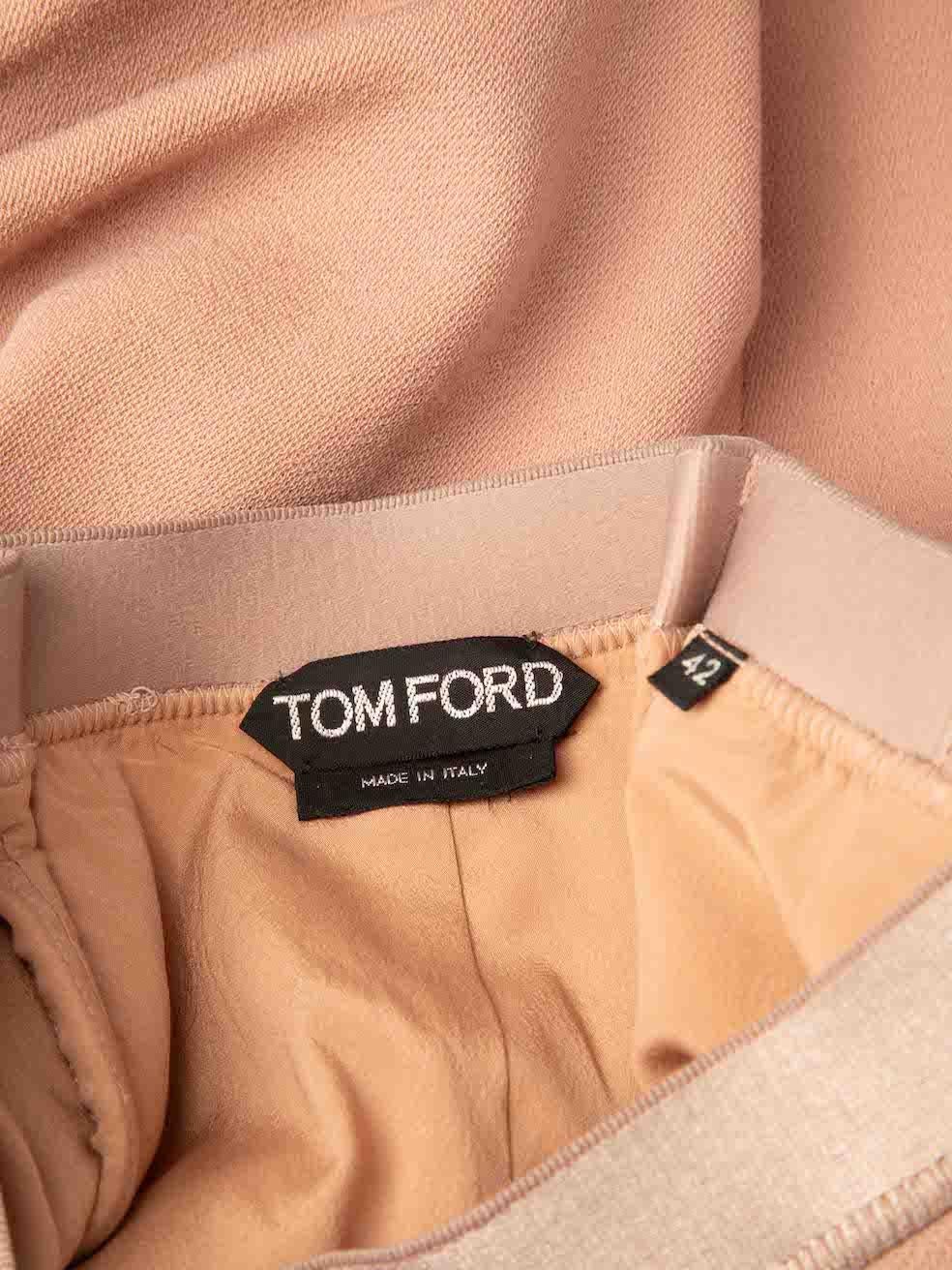 Women's Tom Ford Dusty Pink Logo Embroidered Skirt Size M For Sale