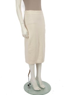 Tom Ford Ecru Cashmere Midi Skirt Size M