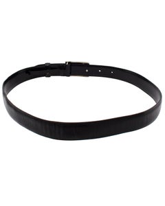 Tom Ford Era Gucci Black Leather Belt with Silver Metal G Buckle