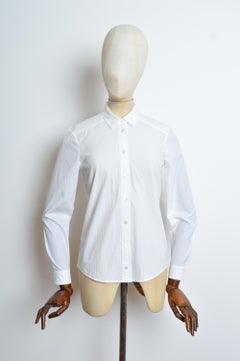 Tom Ford era Gucci Plain white GG Jacquard long sleeve Cotton Button down shirt