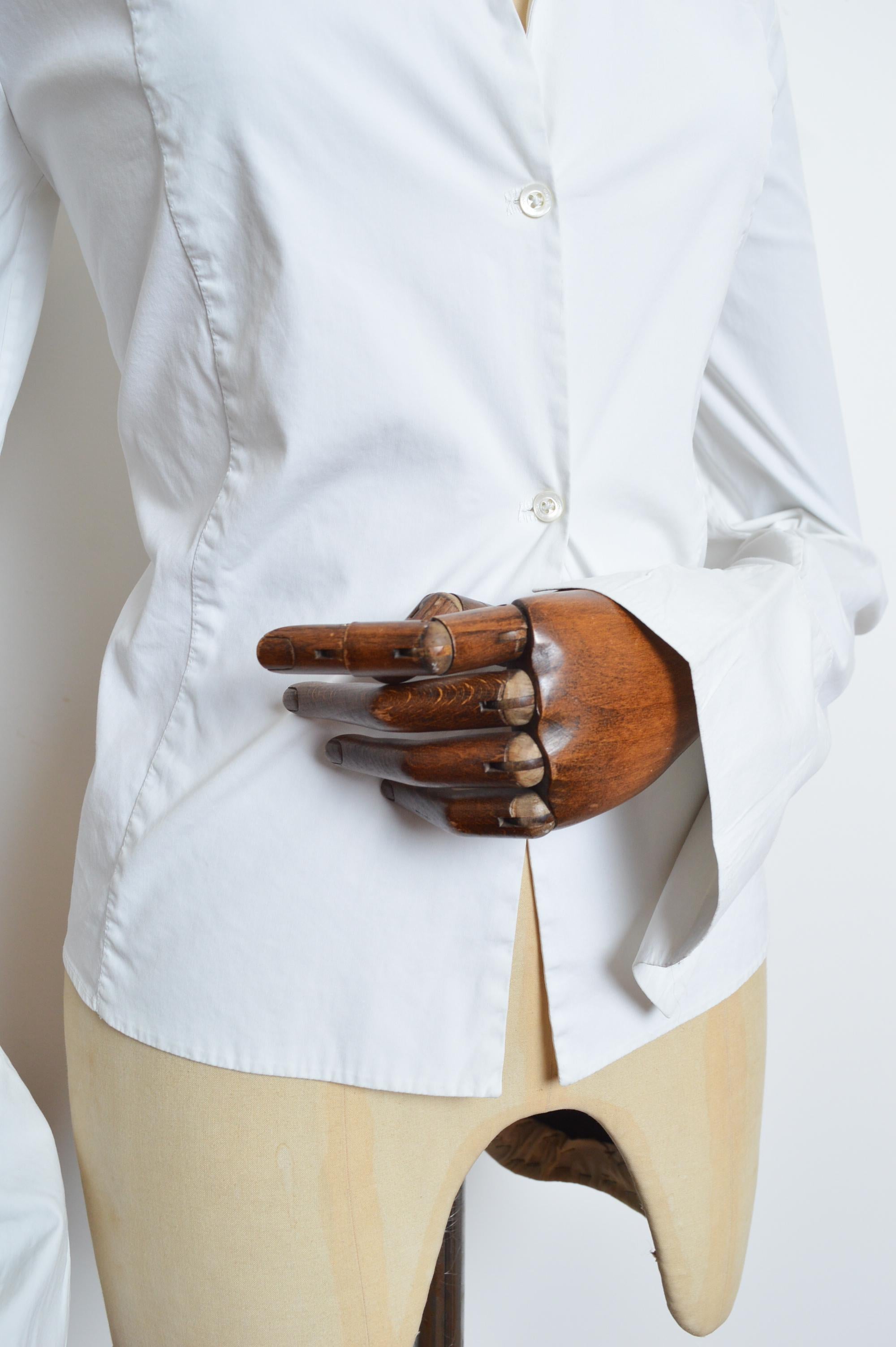 Tom Ford era Gucci Plain white long sleeve Cotton Button down shirt 1