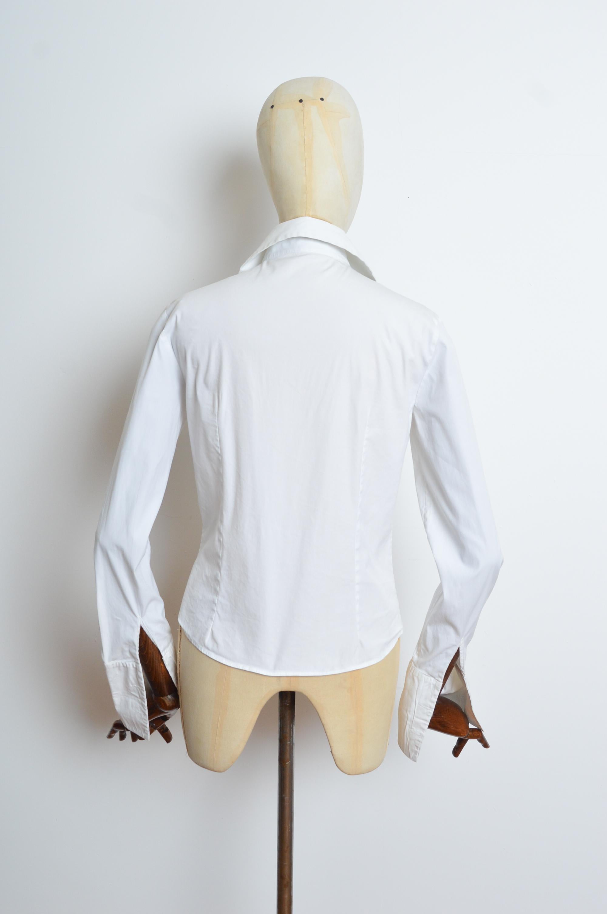 Tom Ford era Gucci Plain white long sleeve Cotton Button down shirt 3
