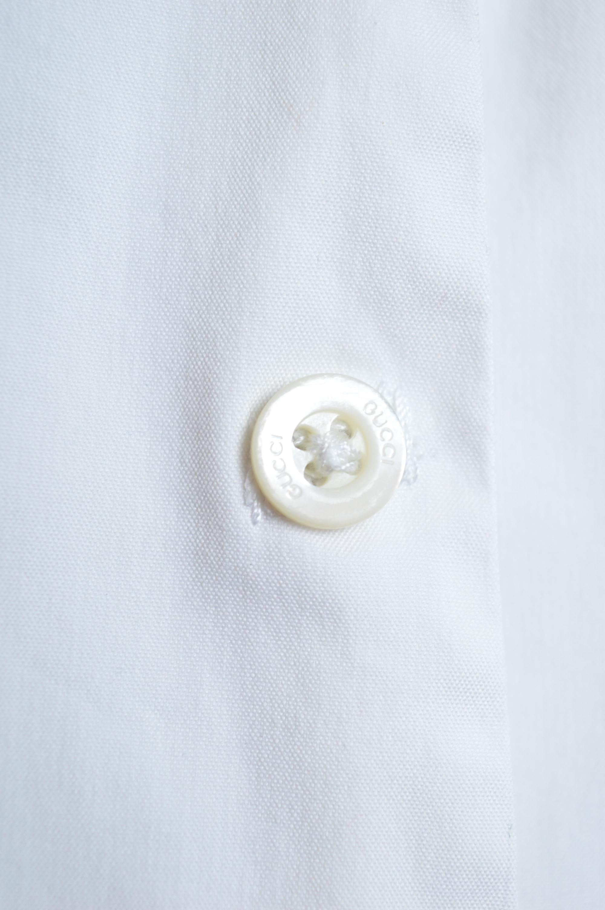Tom Ford era Gucci Plain white long sleeve Cotton Button down shirt 4