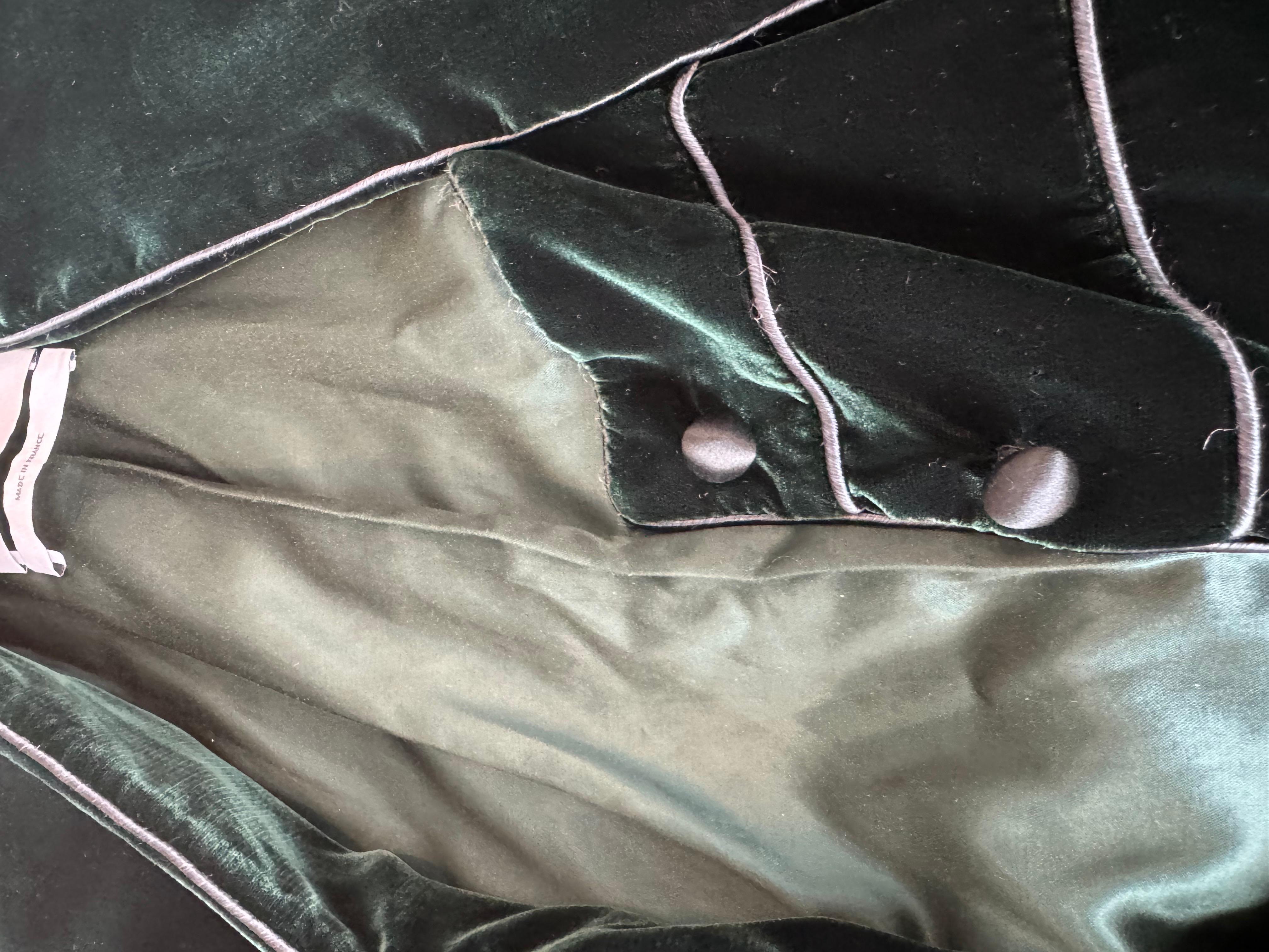 Stefano Pilati Era YSL Green Velvet Jacket For Sale 6