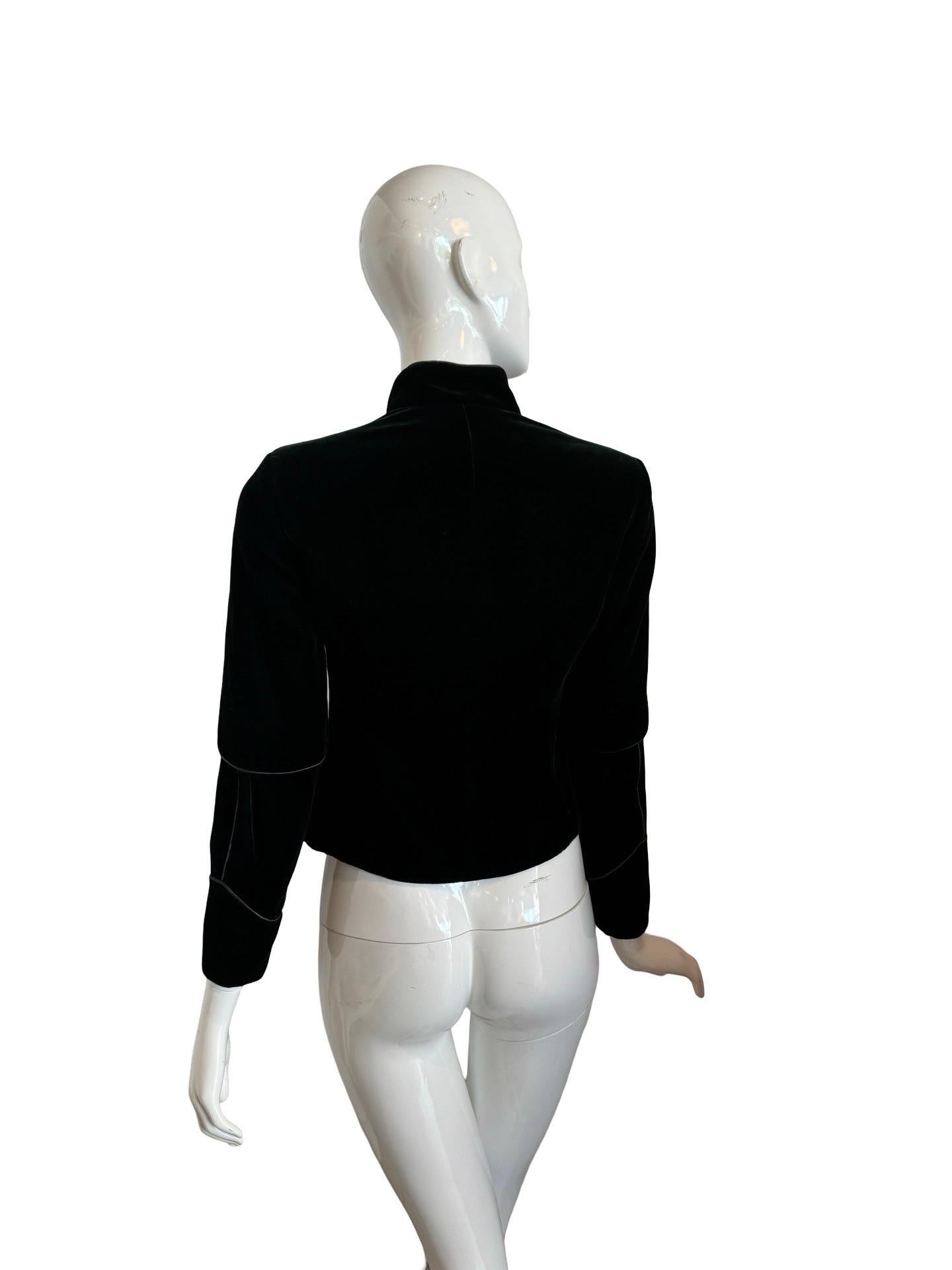 Stefano Pilati Era YSL Green Velvet Jacket For Sale 2