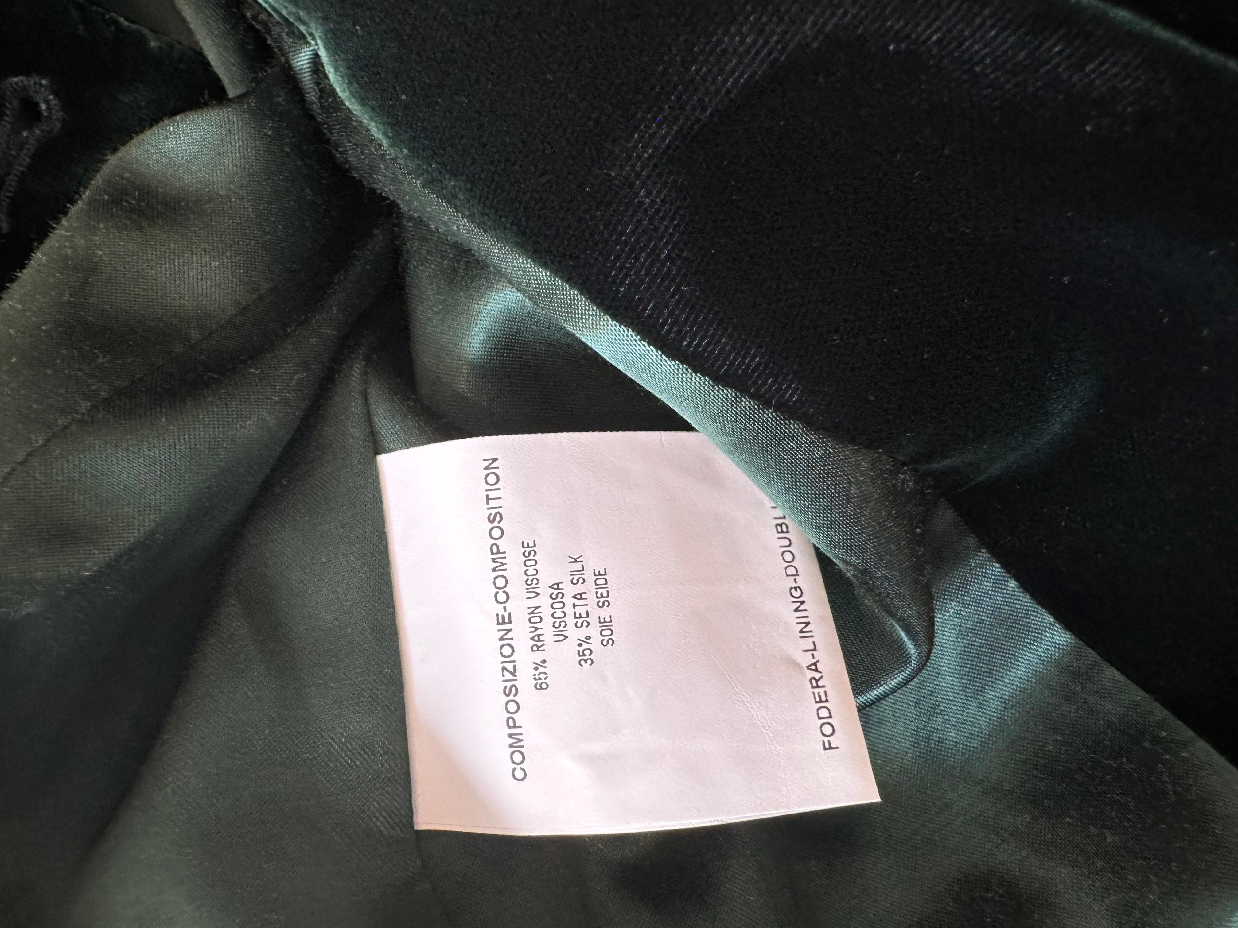 Stefano Pilati Era YSL Green Velvet Jacket For Sale 3