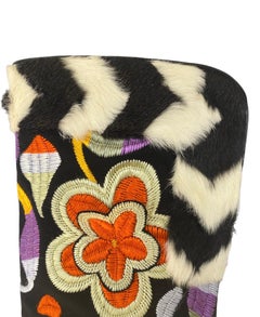 Tom Ford F/W 2013 Over-the-knee Boots with 2-D Flower Embroidery Size 37 - US 7