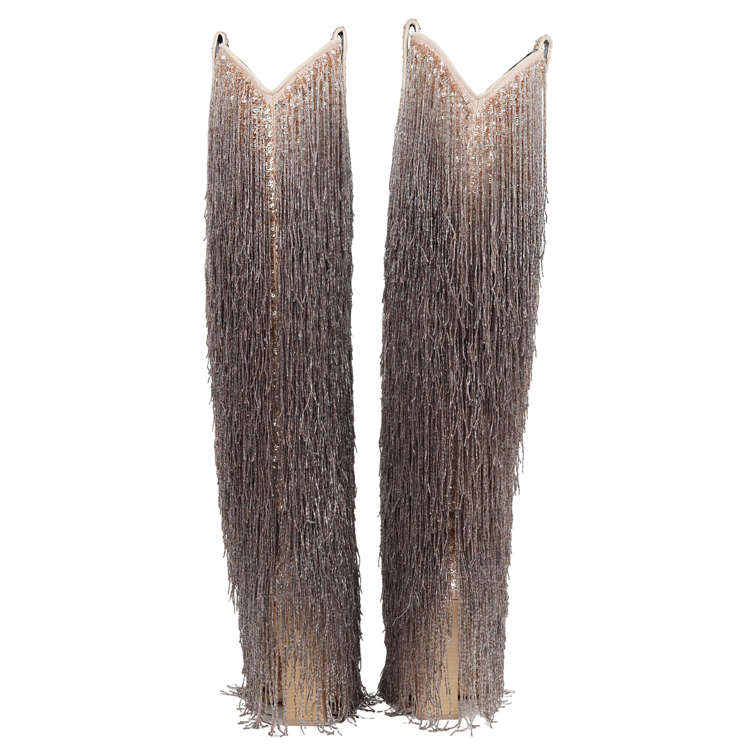 Tom Ford F/W 2020 Beaded Fringe Sequin Western Boots - Taille 39 en vente 7