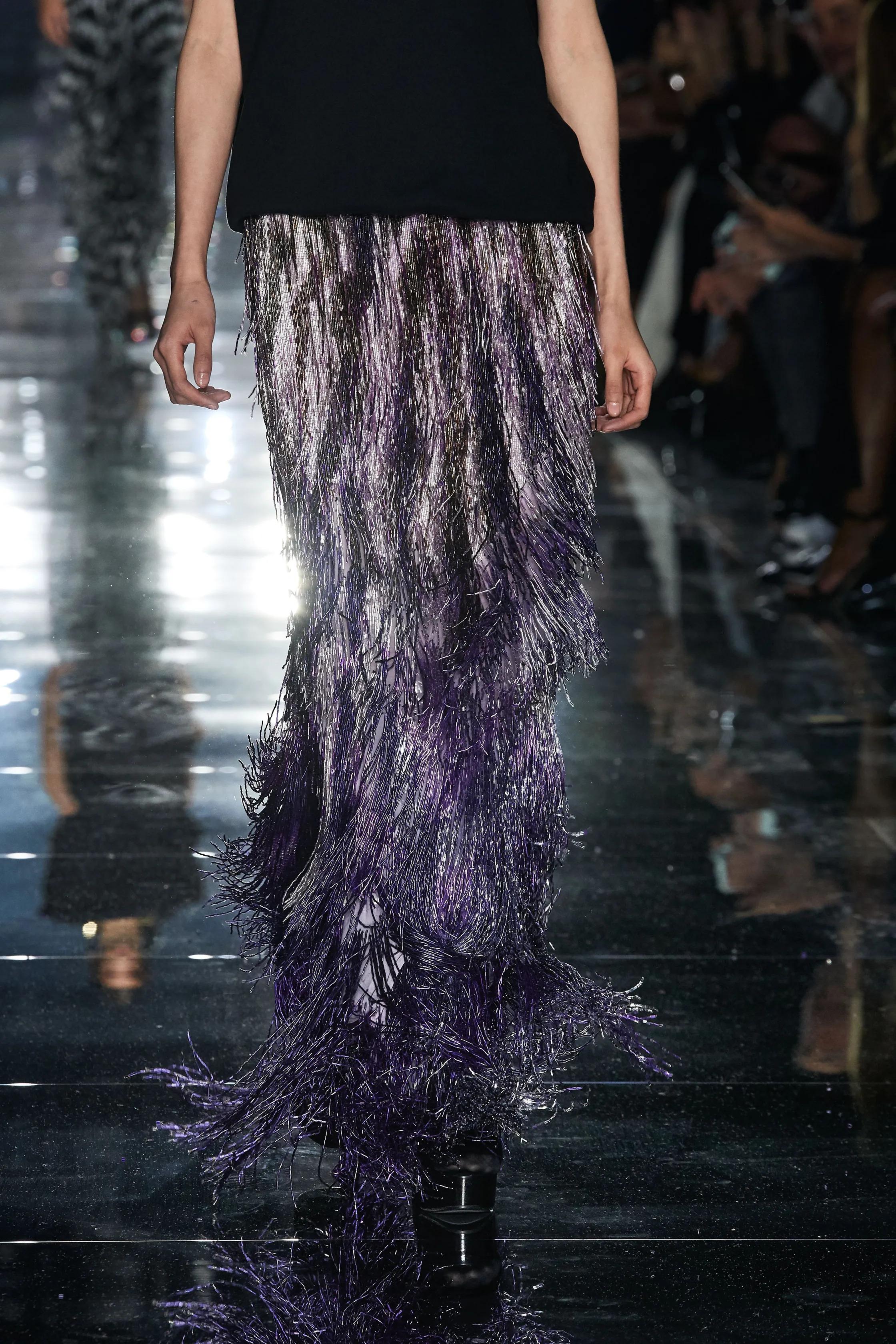 Tom Ford F/W 2020 Beaded Fringe Sequin Western Boots - Taille 39 en vente 1