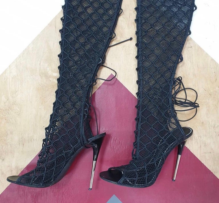 Tom Ford Fishnet Over The Knee Lace Up Boots at 1stDibs | tom ford lace ...