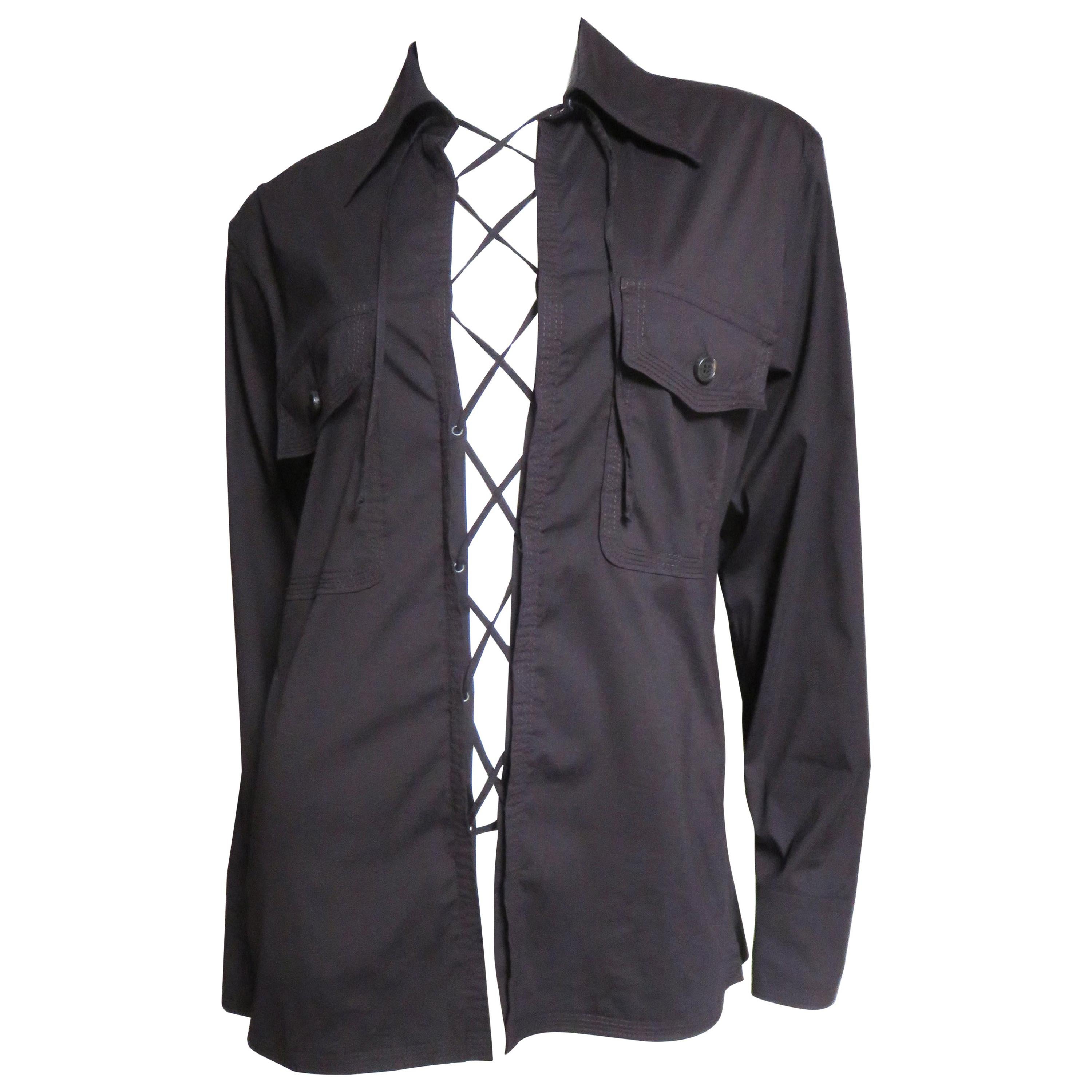 Tom Ford for for Yves St Laurent Lace up Safari Shirt