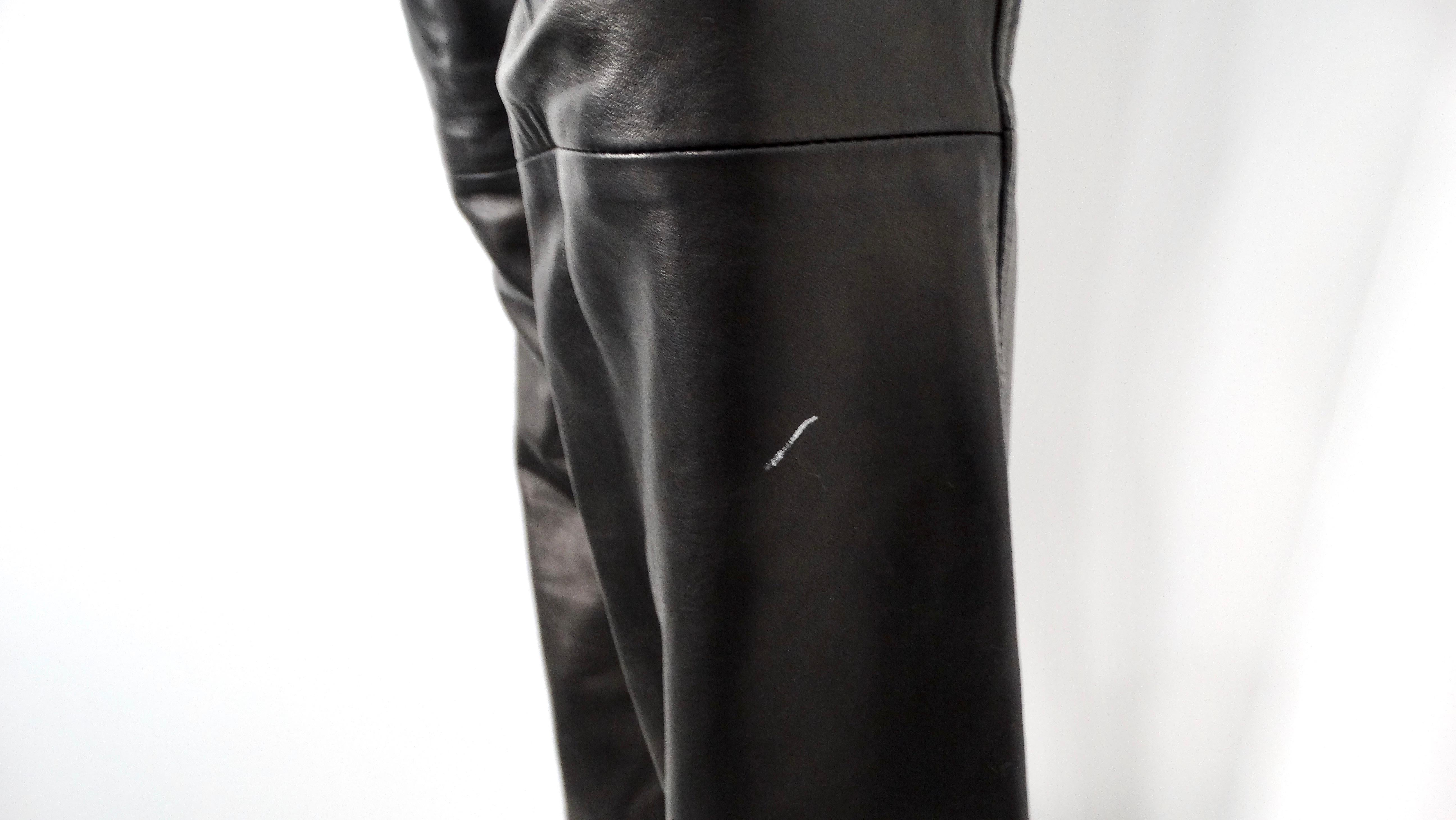 Tom Ford for Gucci 1990s Black Lambskin Leather Flare Pants For Sale 3
