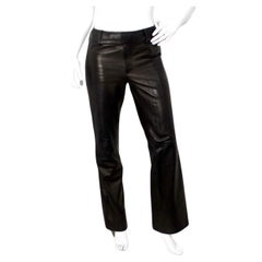 Tom Ford for Gucci 1990s Schwarze Schlaghosen aus Lammleder