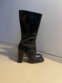 Tom Ford for Gucci 1995 Archival Horsebit Black Leather Boots Size 8