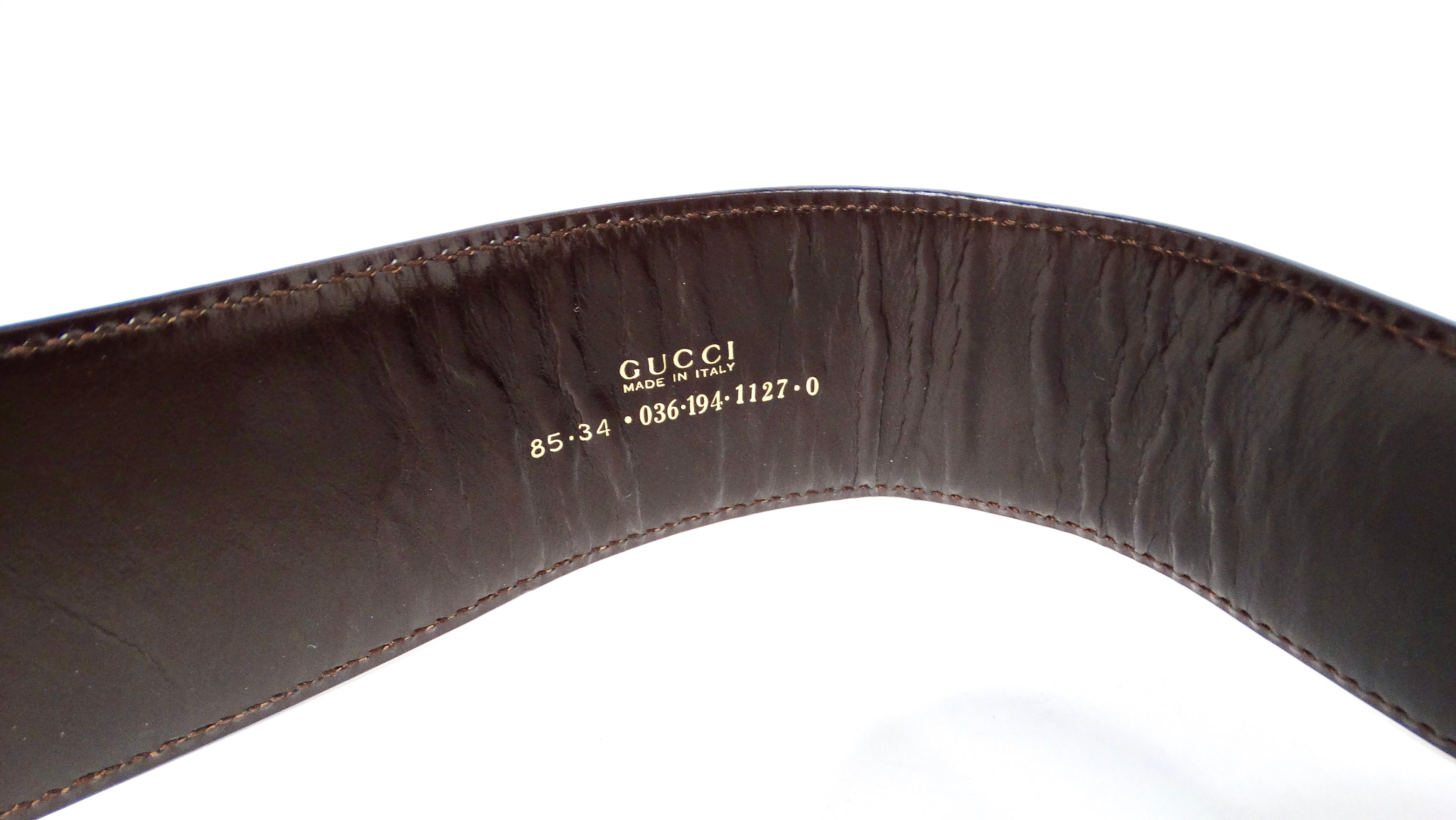 Tom Ford for Gucci 1996 Brown Horsebit Pony Hair Wide Waist Belt 2