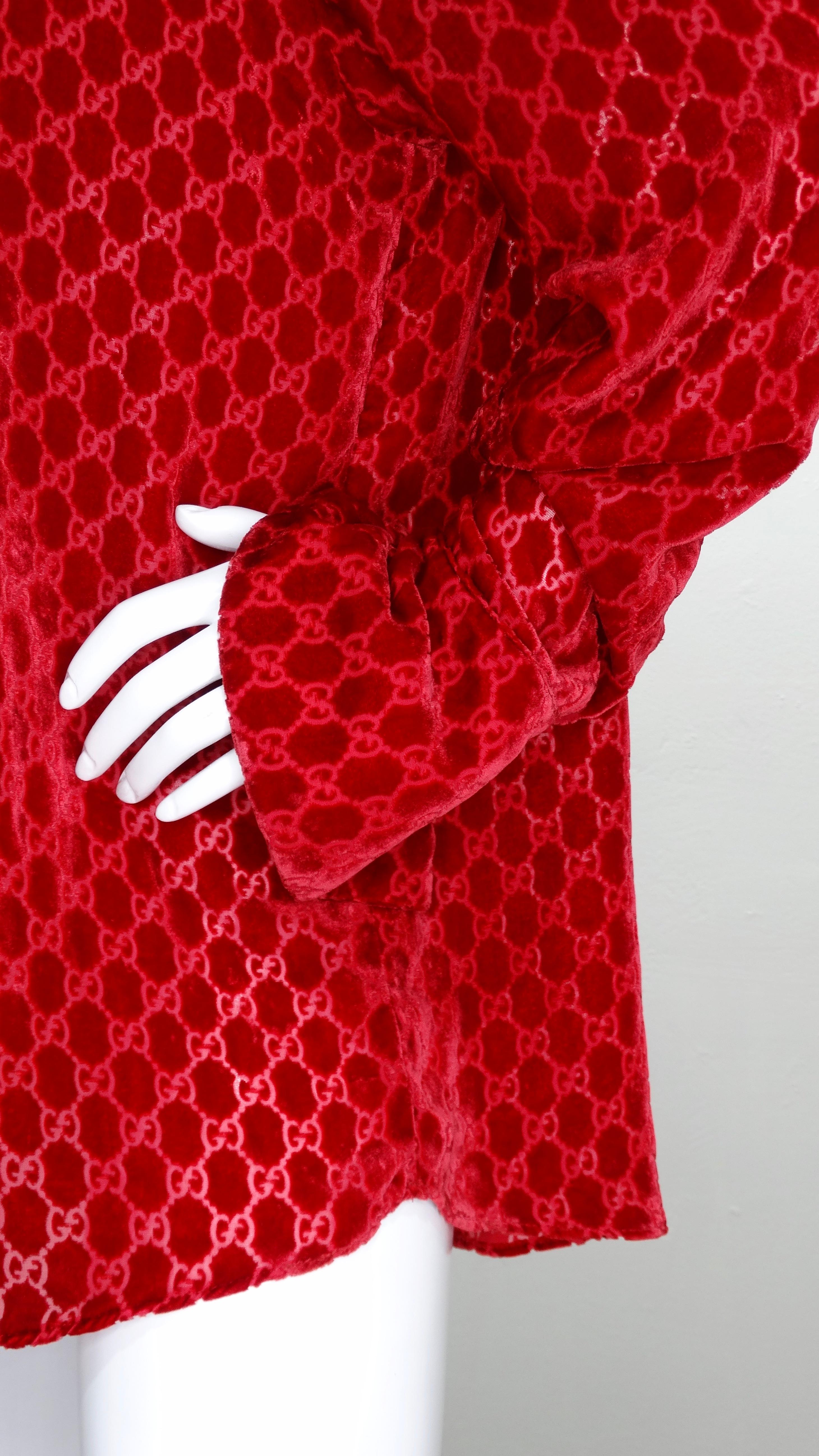 Tom Ford for Gucci 1997 Velluto Monogram Button Up 3